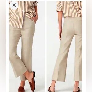 J. Crew Hayden Tan Kickout Flare Linen Blend Pant size 2